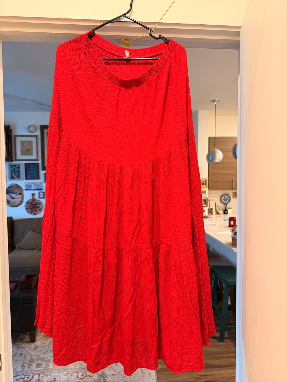 Red Flowy Women's Skirt